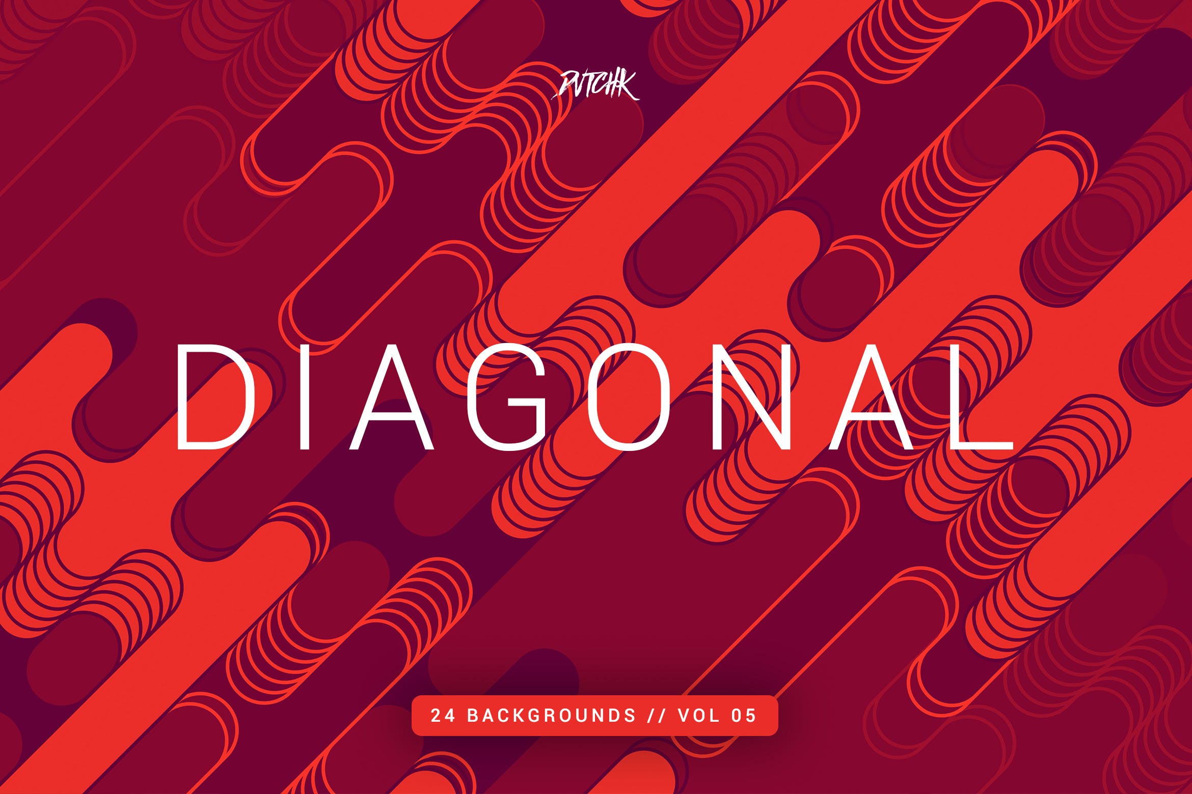 对角线|圆角线条几何图形背景素材v5 Diagonal |Rounded Lines Backgrounds | Vol. 05插图