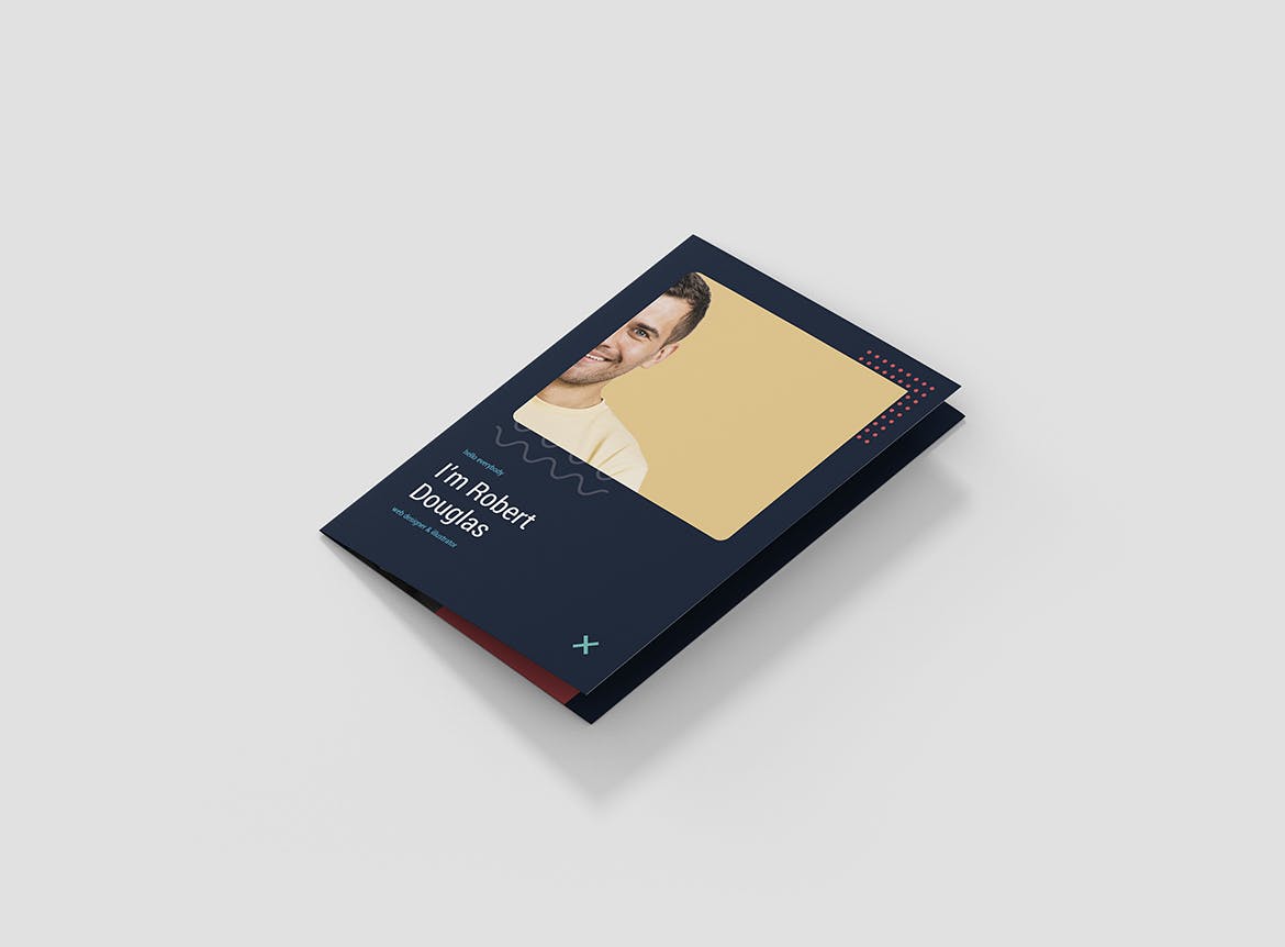 A5尺寸大小三折页个人简历彩页设计模板 Brochure – Resume Tri-Fold A5插图4
