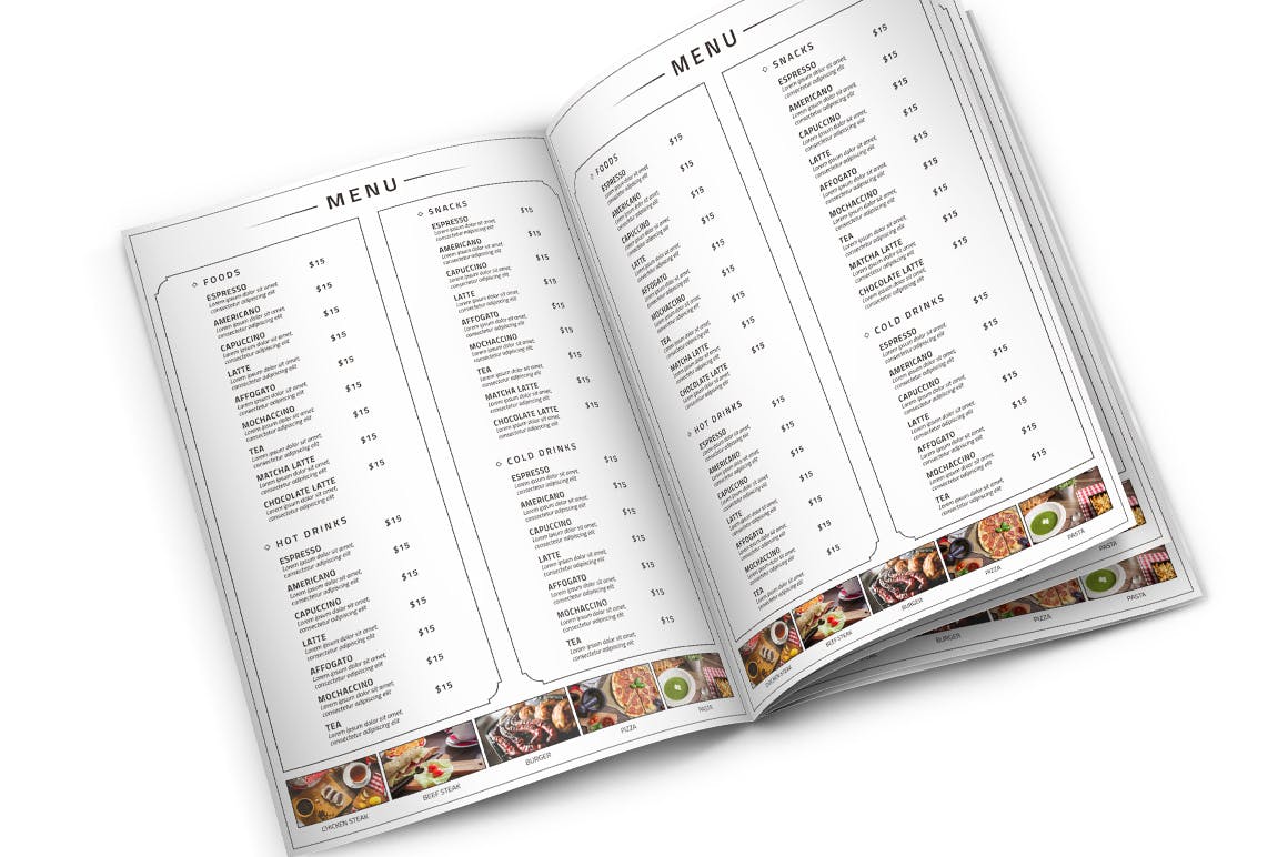 极简主义餐厅菜单&企业名片设计模板 Minimalist Food Menu & Business Card插图3
