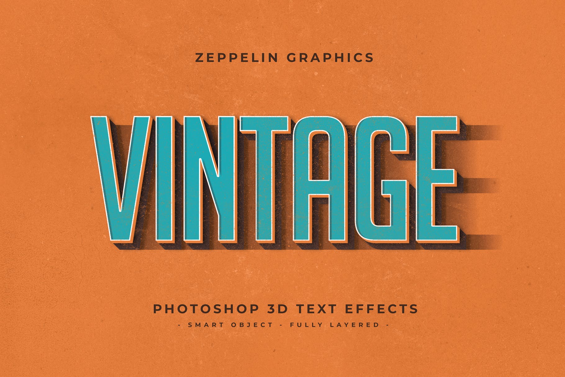 复古设计风格3D立体字体样式PSD分层模板v7 Vintage Text Effects Vol.7插图8