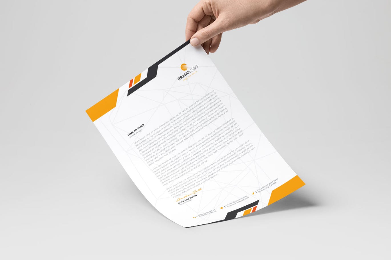 信息科技公司适用的企业信纸设计模板 Letterhead插图(2)