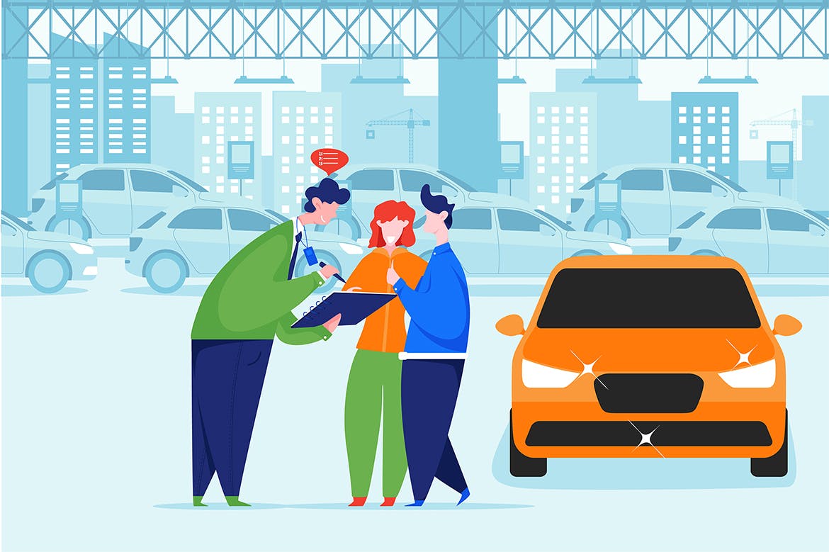 汽车经销商主题矢量插画素材包 Car Dealership Vector Illustration Pack插图8