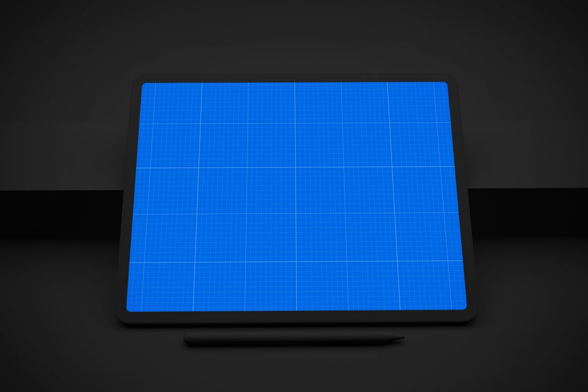 酷黑背景iPad平板电脑UI设计屏幕预览蚂蚁素材精选样机模板 Dark iPad Pro V.2 Mockup插图(9)