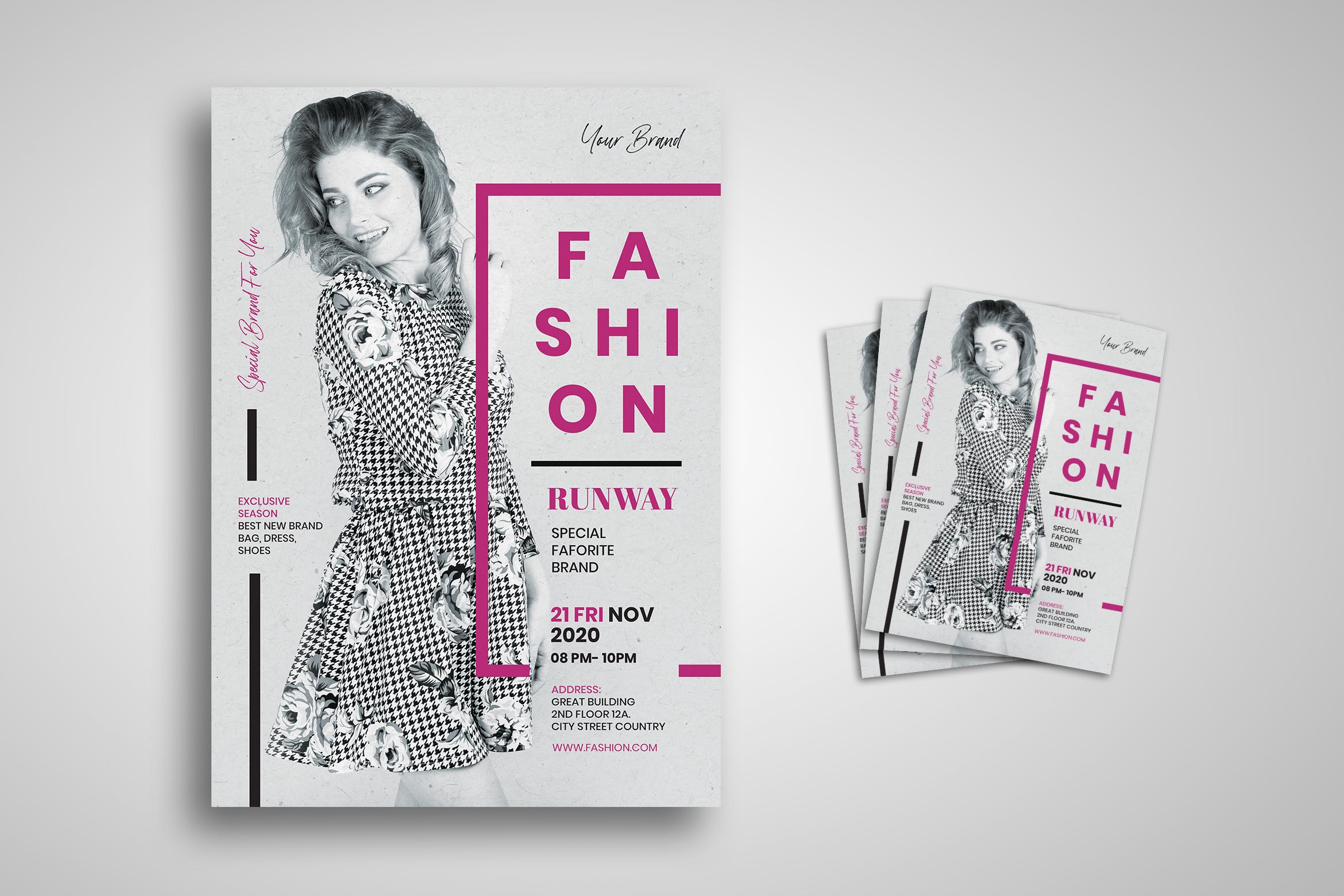 时尚女装特别促销活动海报传单蚂蚁素材精选PSD模板 Fashion Flyer插图