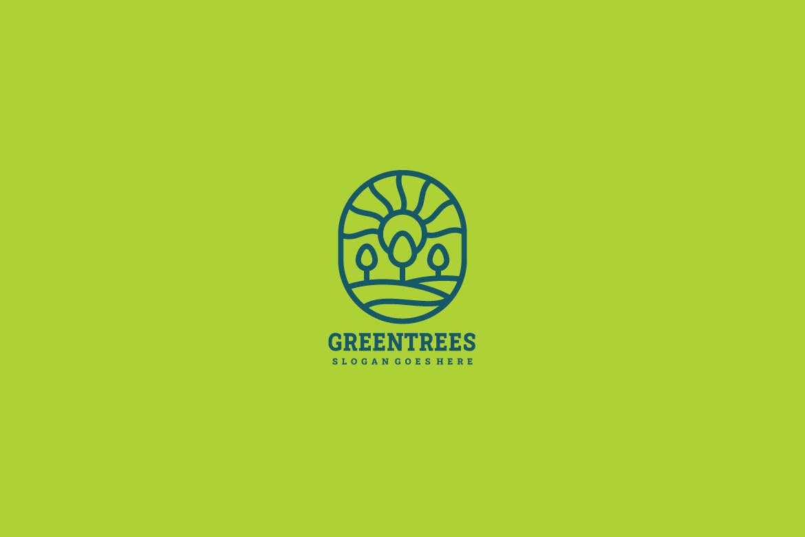 环保绿色自然简约图形Logo设计第一素材精选模板 Green Nature Logo插图(1)