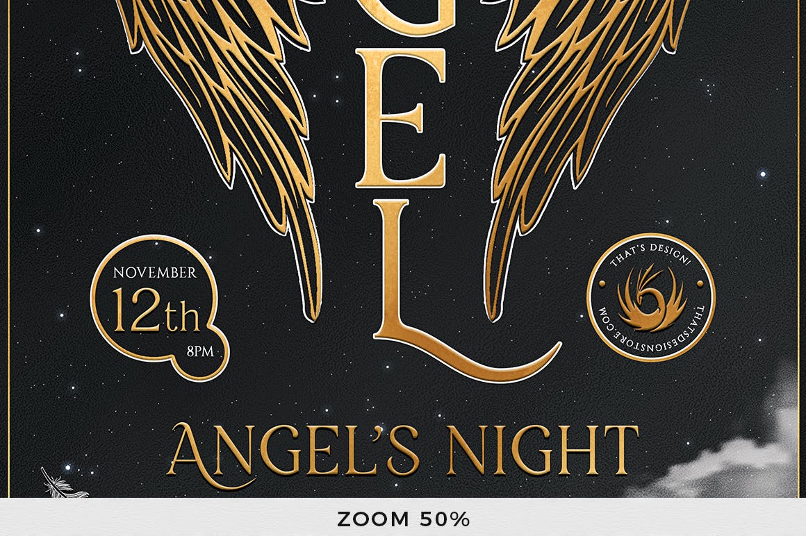 天使派对传单设计模板V3 Angels Party Flyer Template V3插图(7)