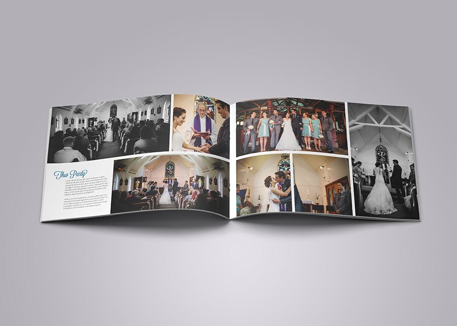现代时尚简约风格婚纱照画册设计模板 Wedding Photo Album插图(2)
