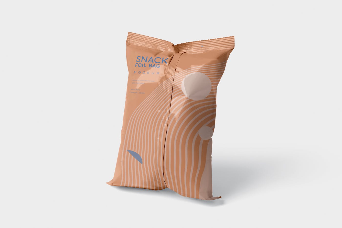 小吃零食铝箔袋/塑料包装袋设计图第一素材精选 Snack Foil Bag Mockup – Plastic插图(2)