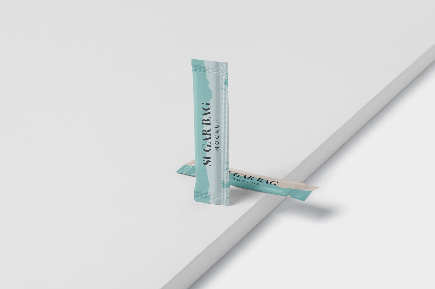 白砂糖长条包装纸袋外观设计图第一素材精选 Sugar Bag Mockup – Slim Rectangle插图(3)