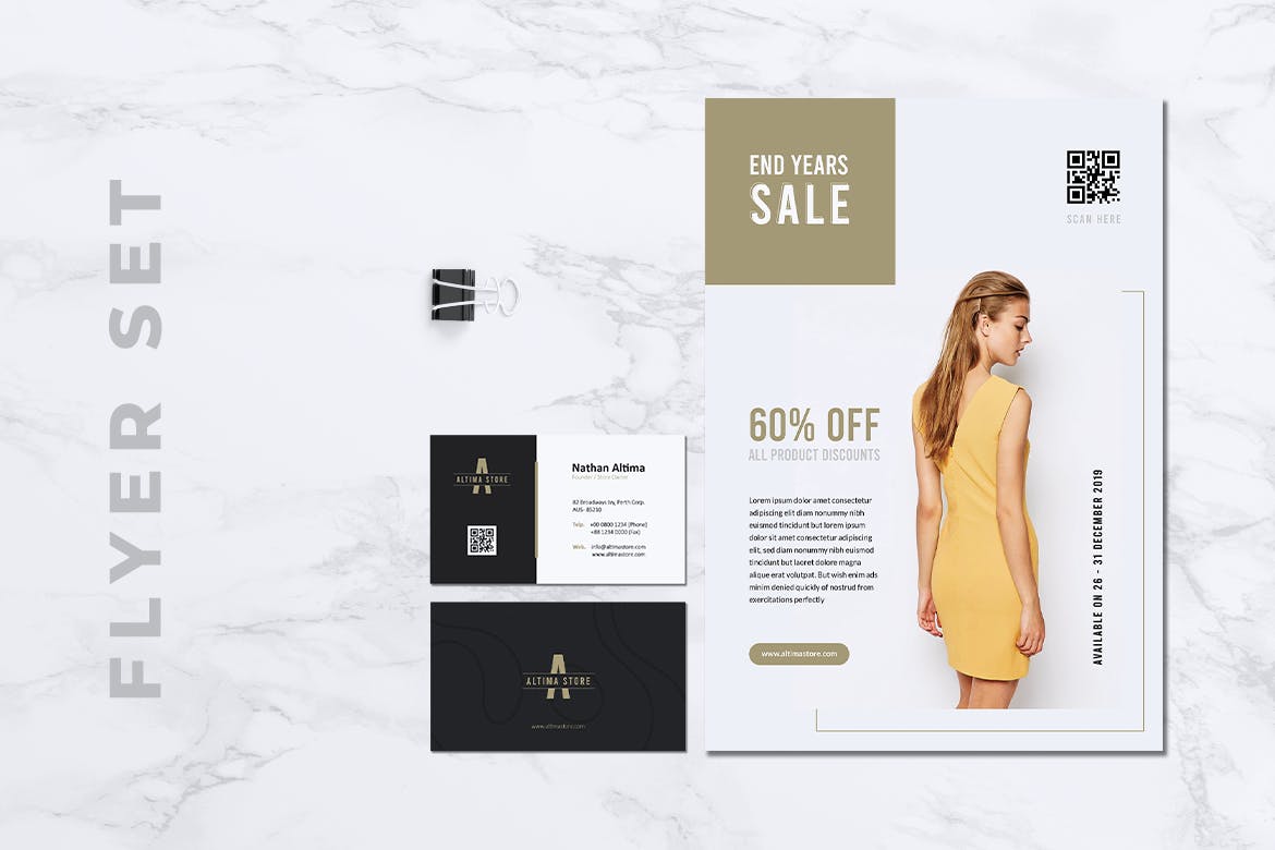 时装店推广传单＆蚂蚁素材精选名片模板 ALTIMA Fashion Store Flyer & Business Card插图(4)