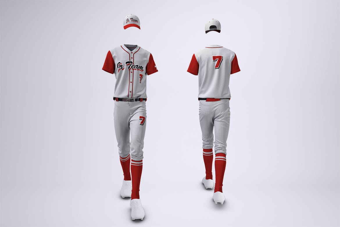 棒球队队服套装设计图样机大洋岛精选模板 Baseball Team Uniform Mock-up插图2
