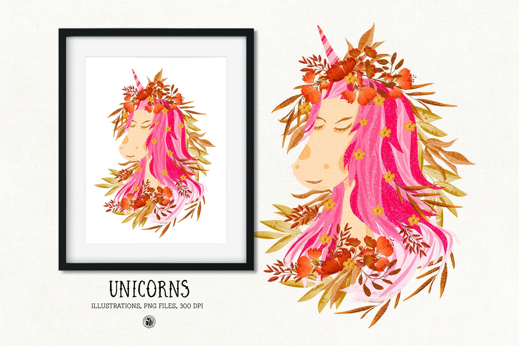 色彩丰富的独角兽第一素材精选手绘插画矢量第一素材精选PNG素材 Unicorns插图(5)