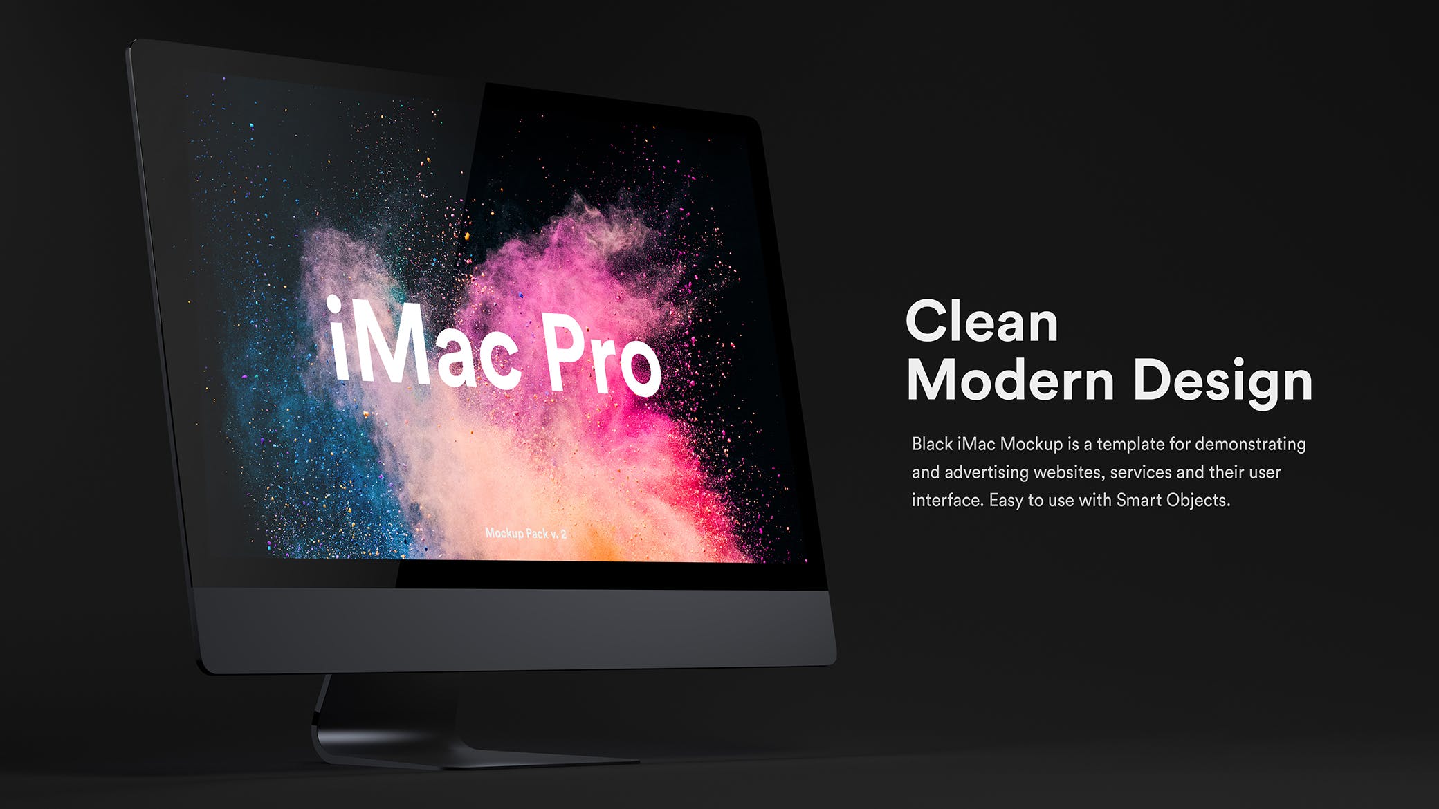 iMac Pro高端一体机电脑屏幕演示第一素材精选样机 Dark iMac Pro Mockup插图(8)