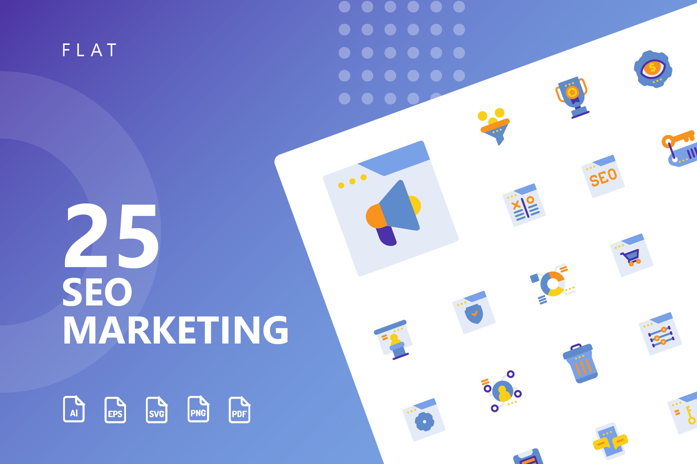 25枚SEO搜索引擎优化营销扁平化矢量蚂蚁素材精选图标v2 SEO Marketing Flat Icons插图