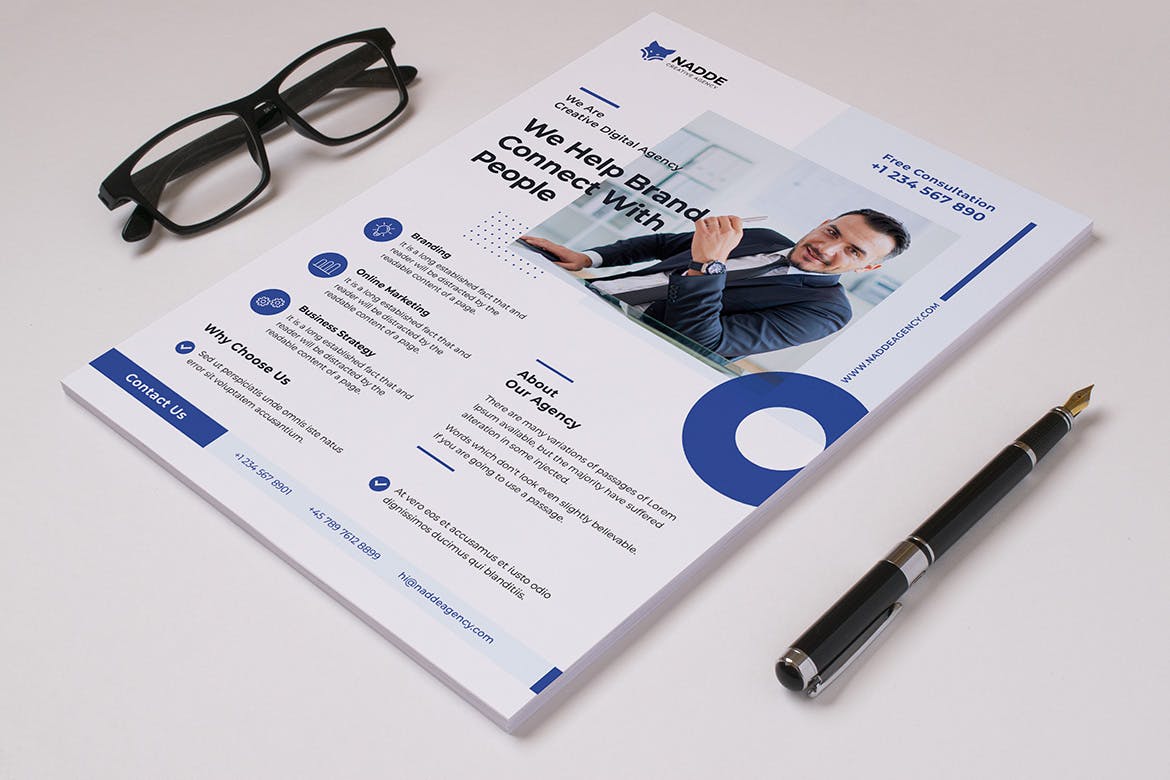 企业品牌营销策划服务商推广传单设计模板 Corporate Flyer插图(2)