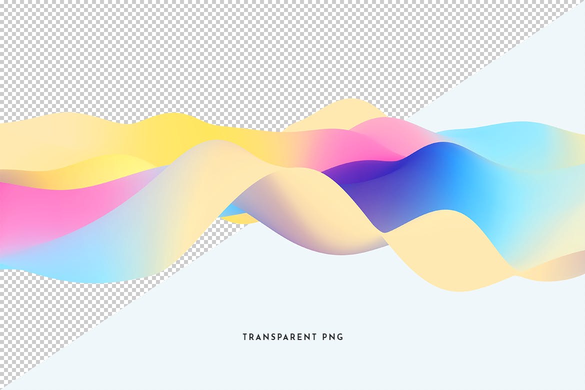 多彩液体流动波纹高清背景图素材包 Soft Colorful Waves Background Set插图(2)