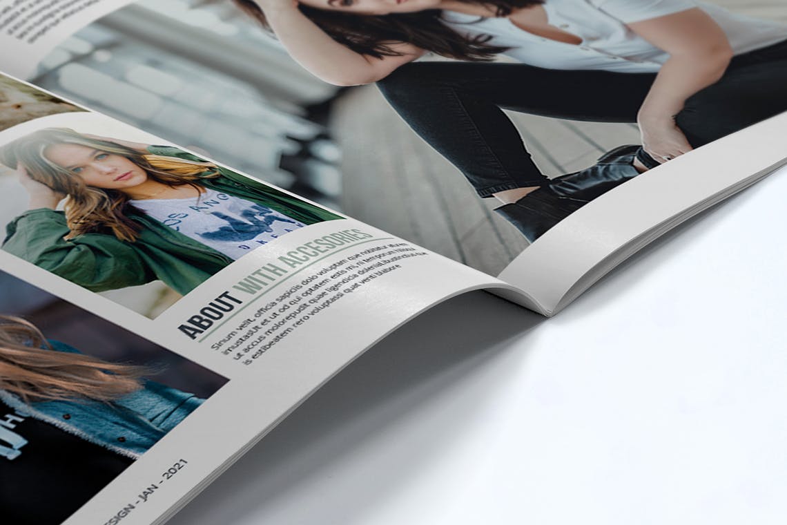 时装订货画册/新品上市产品大洋岛精选目录设计模板v2 Fashion Lookbook Template插图11