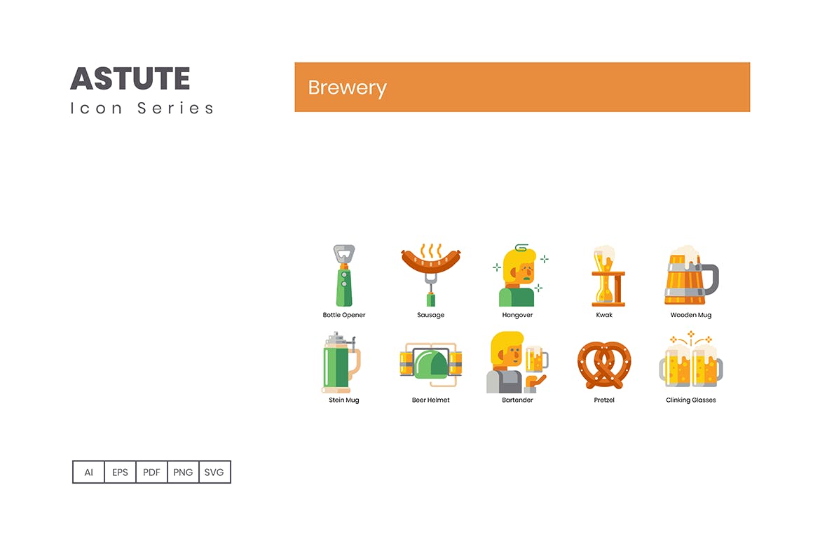 Astute系列-70枚啤酒主题矢量第一素材精选图标 Brewery Icons – Astute Series插图(4)