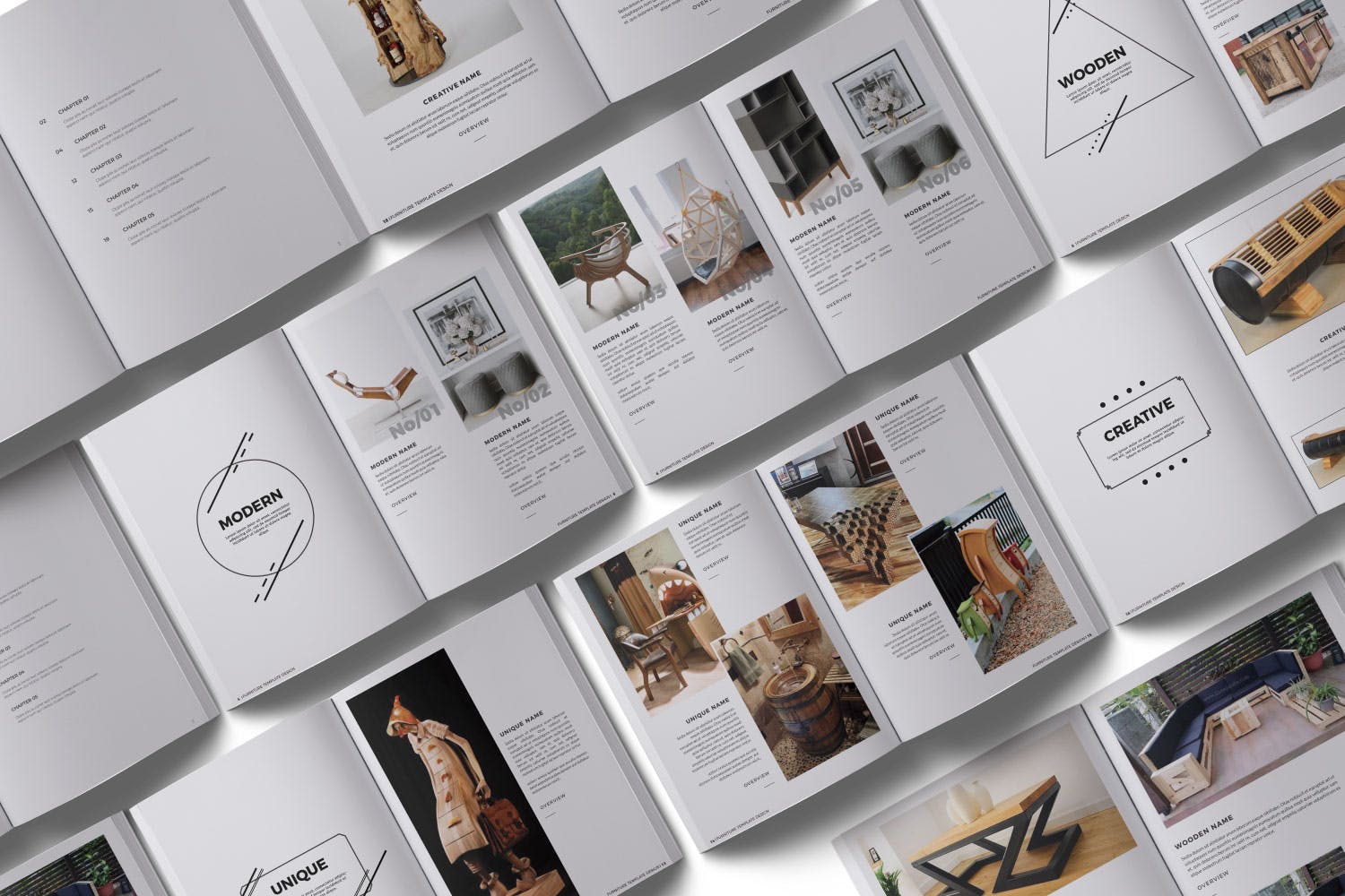 现代家具品牌产品画册Lookbook排版设计模板 Furniture Collection Lookbook插图(6)