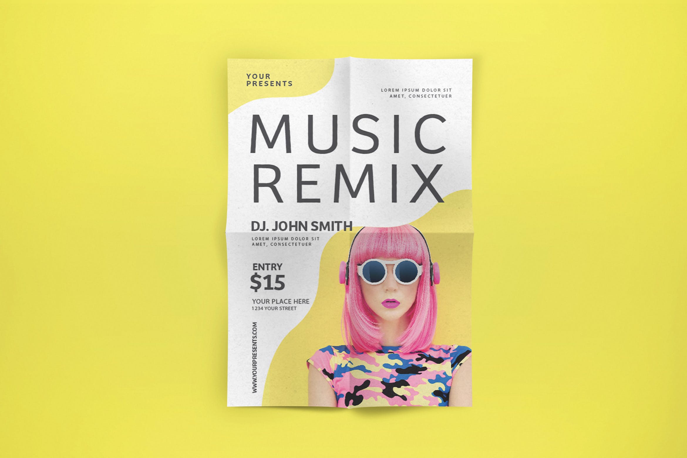 DJ混音音乐主题活动海报传单蚂蚁素材精选PSD模板 Music Remix Flyer插图