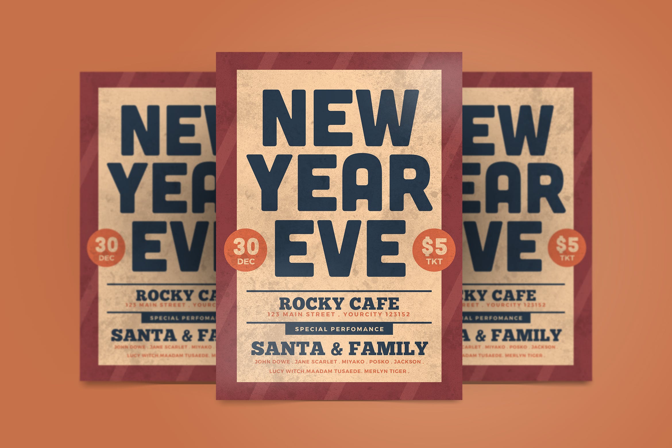 咖啡店新年主题活动海报传单第一素材精选PSD模板 New Year Flyer插图