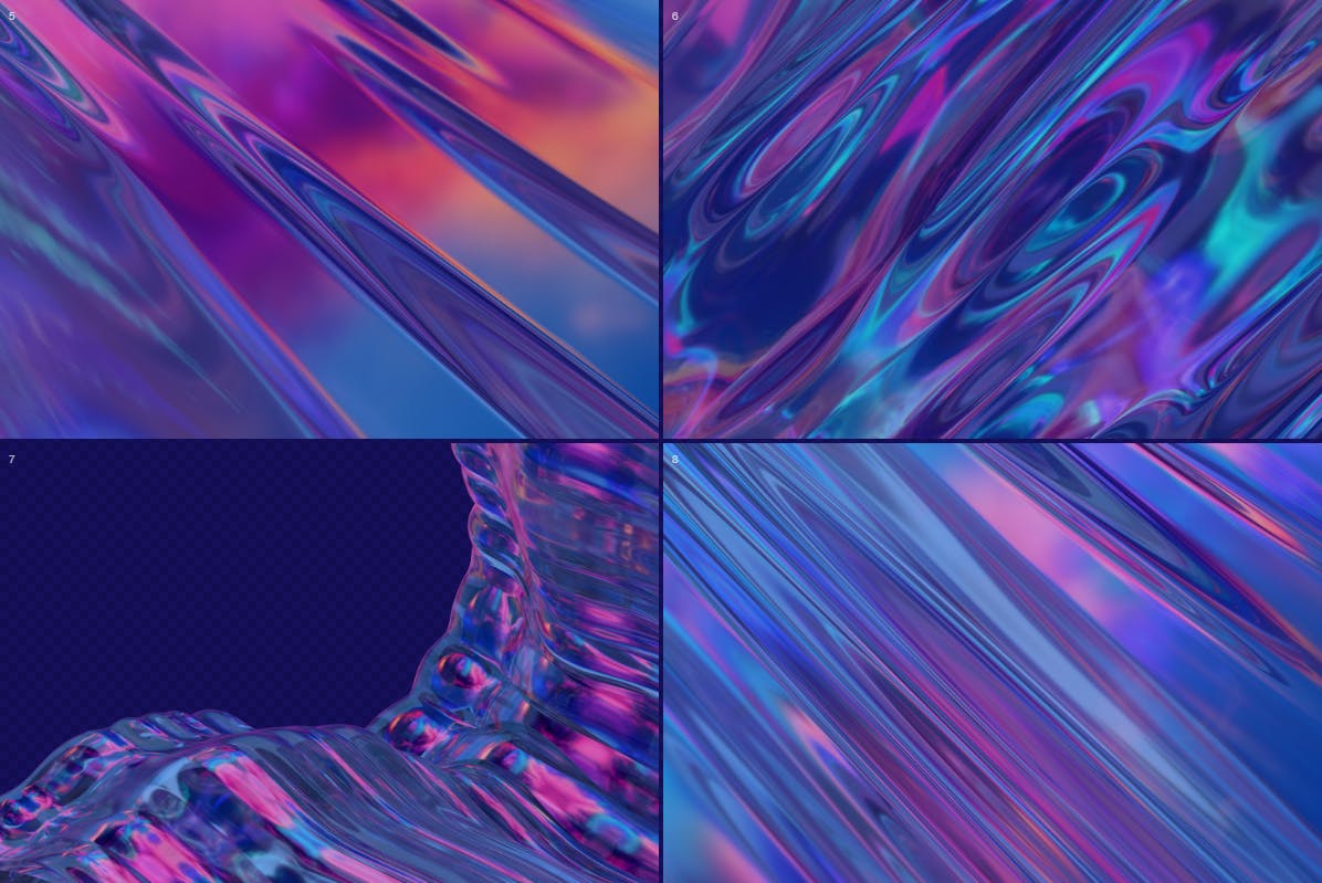 彩虹色平面设计抽象背景图素材 Iridescent Abstract Backgrounds插图7