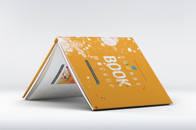 方形精装图书封面效果图样机蚂蚁素材精选 Square Book Mock-Up插图(9)