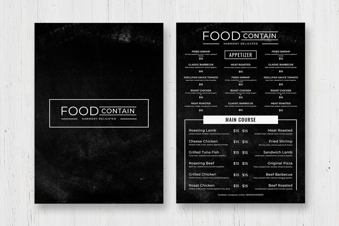 黑板画风格西餐厅蚂蚁素材精选菜单模板v49 Blackboard Food Menu. 49插图(2)