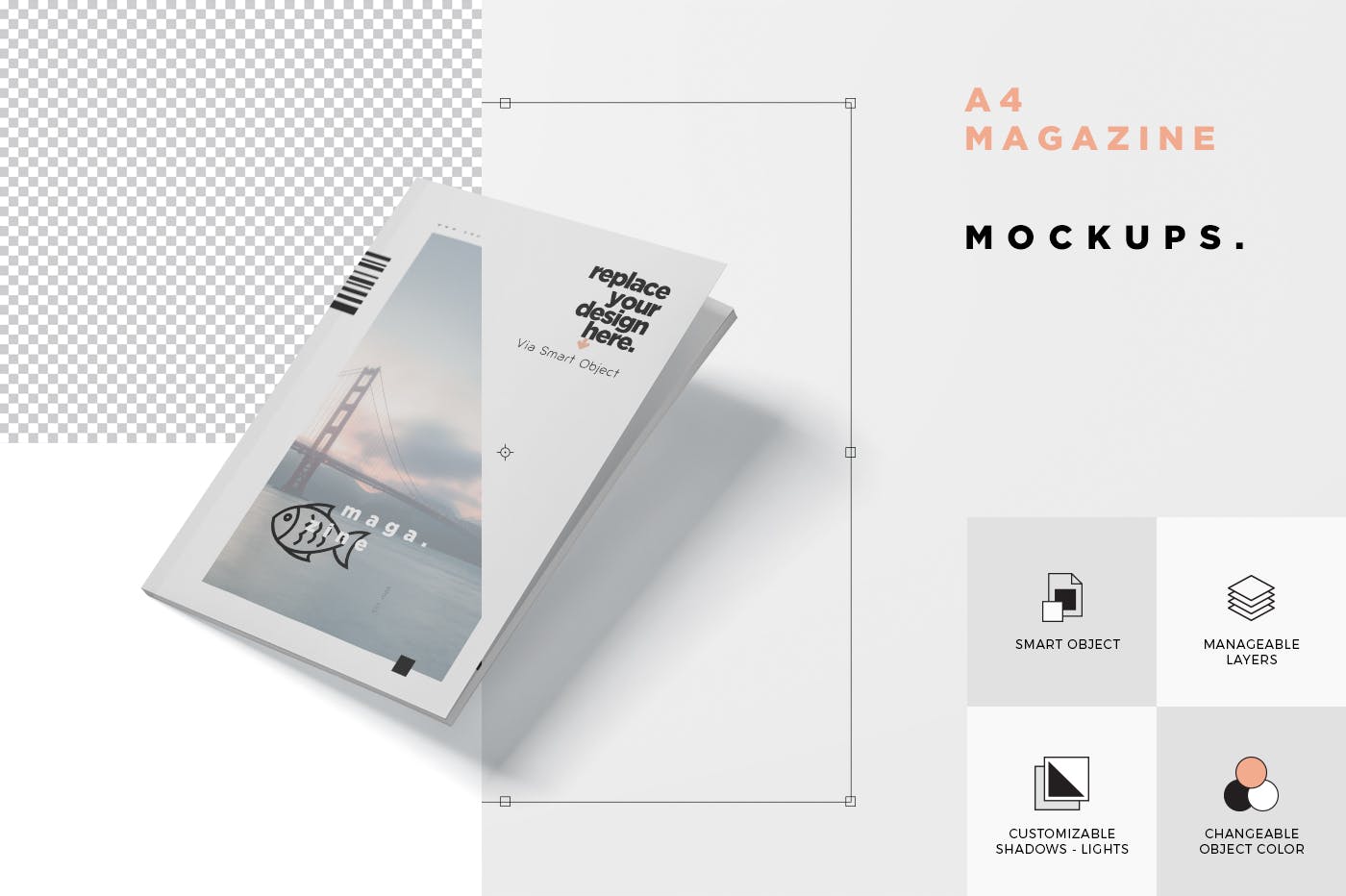 A4尺寸大小杂志封面&内页版式设计图样机第一素材精选 Magazine Mockup – A4 210×297 mm Size插图(6)