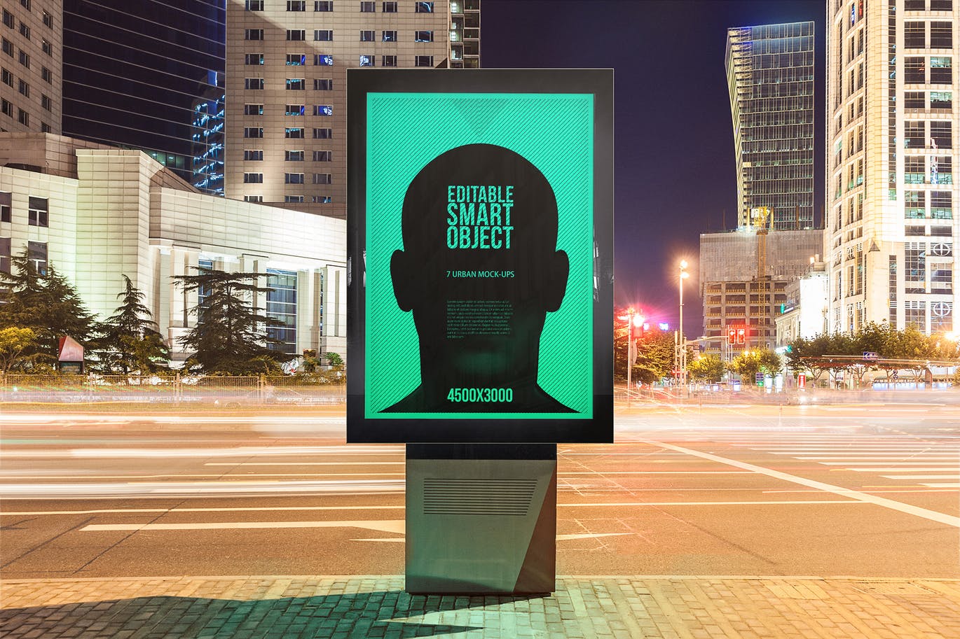城市夜景海报广告牌设计效果图预览样机蚂蚁素材精选#2 Urban Poster-Billboard Mock-Ups – Night Edition #2插图