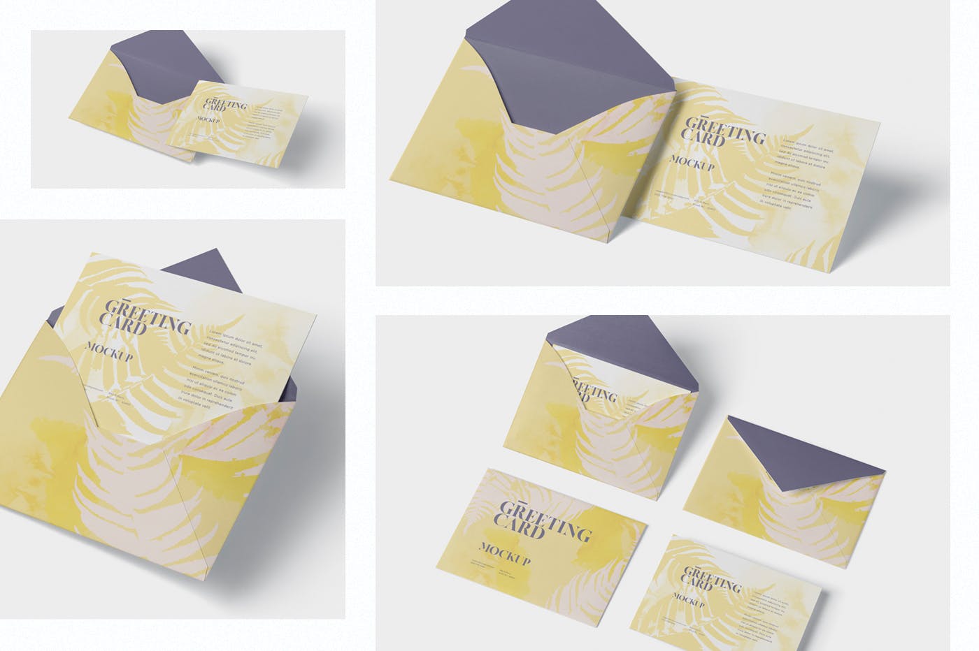 高端企业信封&贺卡设计图第一素材精选 Greeting Card Mockup with Envelope – A6 Size插图(1)