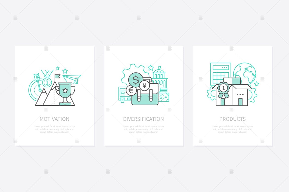 动机/目标设定矢量概念第一素材精选图标素材 Motivation, goal setting concept icons set插图(1)