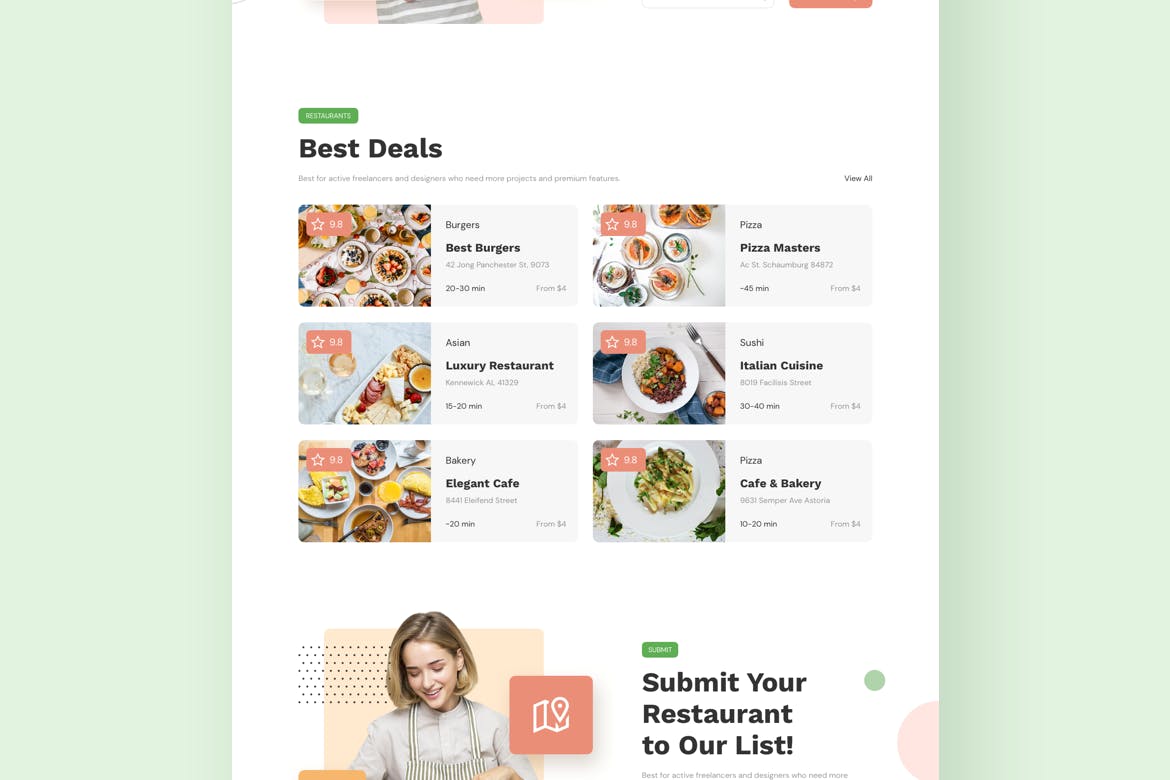 在线订餐/餐厅响应式网站设计第一素材精选模板 Food Delivery Restaurant Responsive Template插图(4)