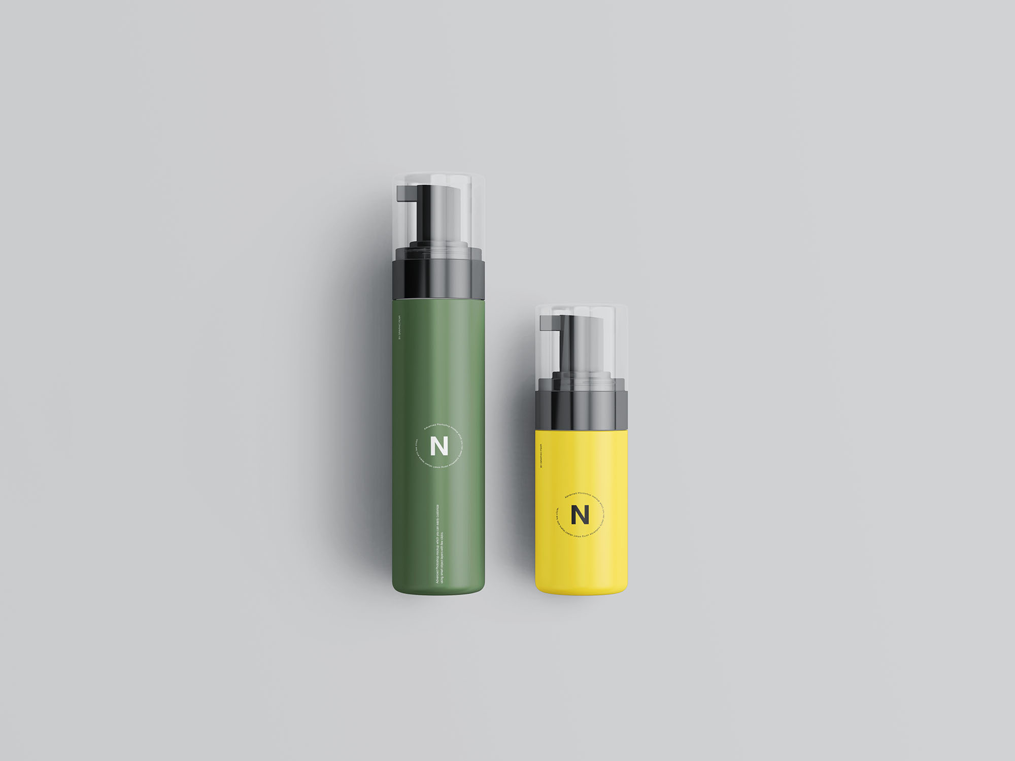 按压式化妆品护肤品瓶外观设计第一素材精选模板 Cosmetic Bottles Packaging Mockup插图(7)