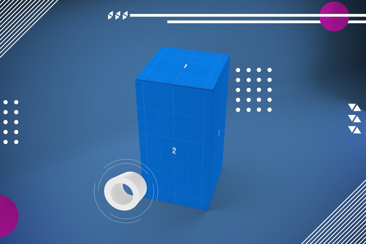 产品包装盒外观设计多角度演示第一素材精选模板 Abstract Rectangle Box Mockup插图(12)