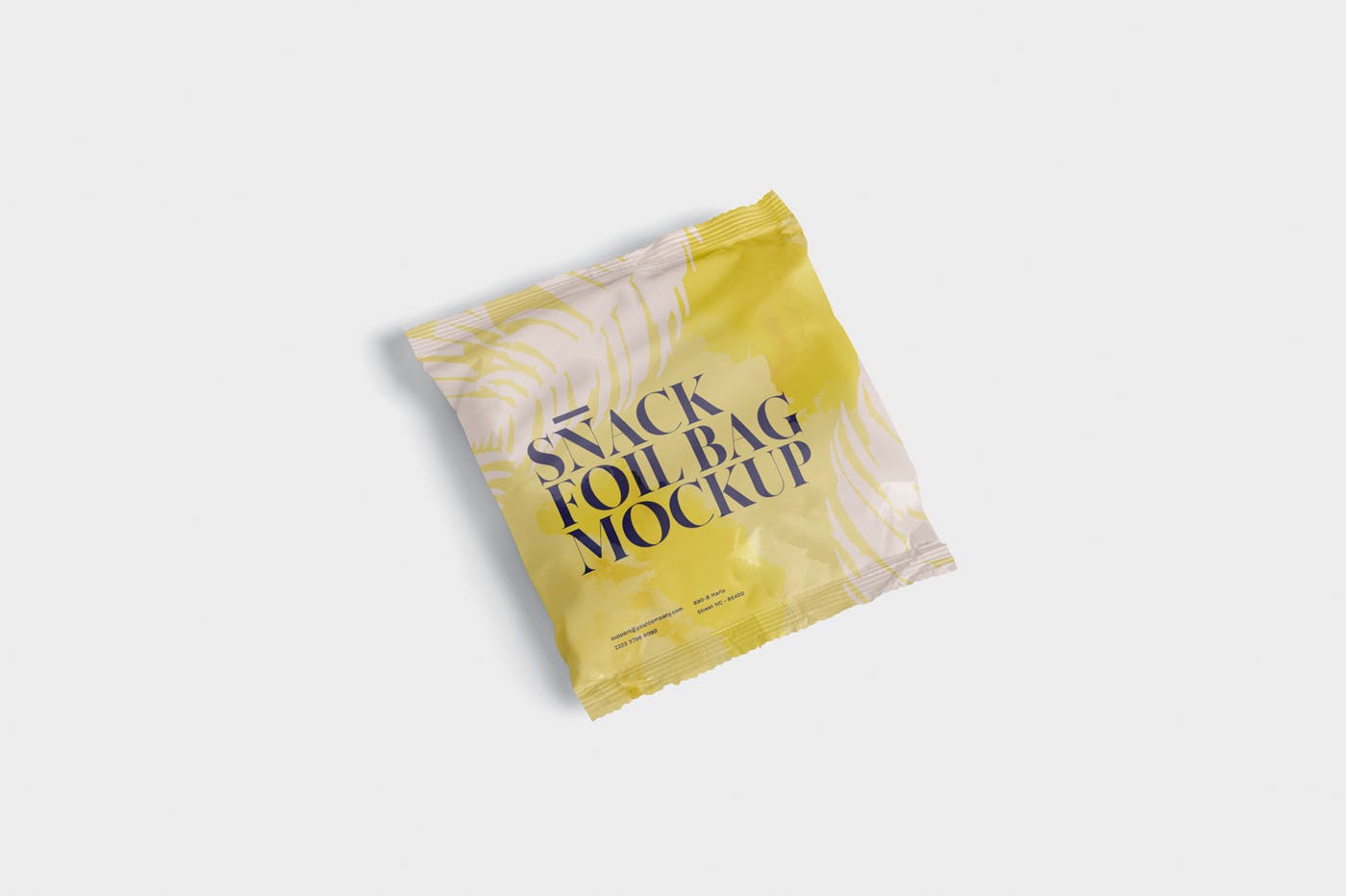 小吃零食铝箔包装袋设计图第一素材精选 Snack Foil Bag Mockup – Square Size – Small插图(4)