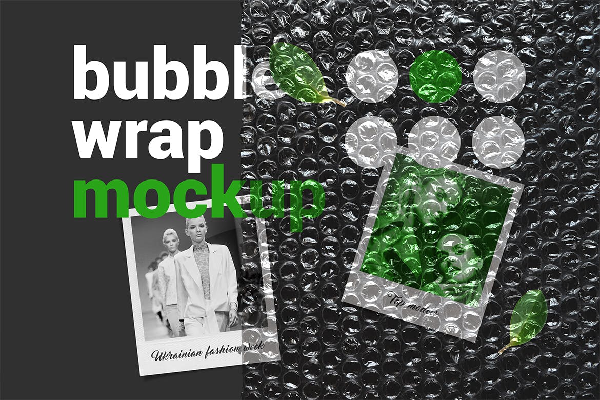 气泡薄膜包装设计效果图大洋岛精选 Bubble Wrap Mockup插图2