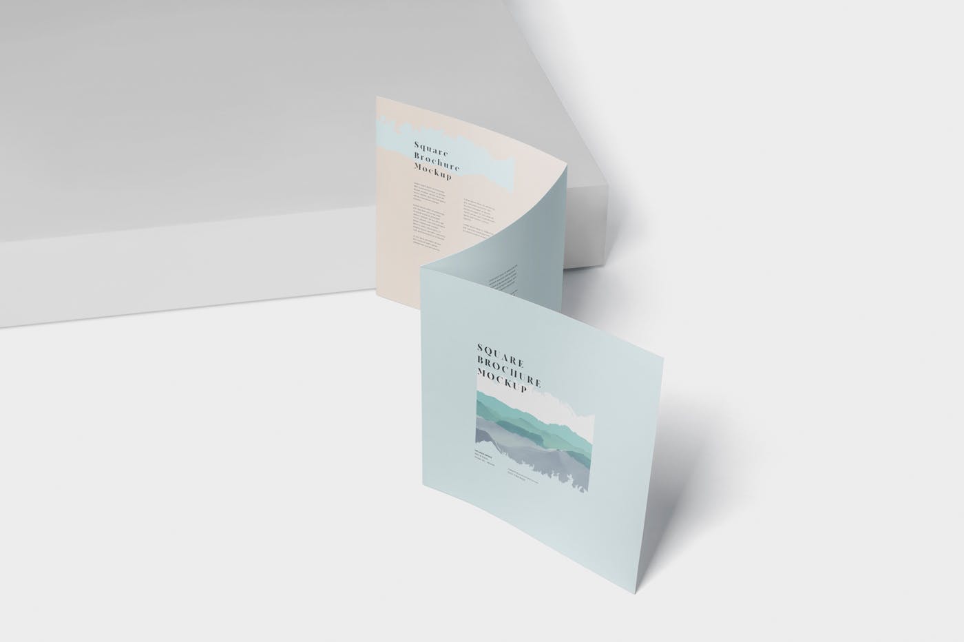 方形三折页宣传册传单印刷效果图样机第一素材精选 Tri-Fold Brochure Mock-Up – Square插图(4)