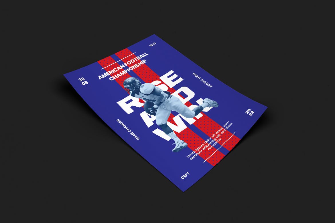 橄榄球运动海报PSD素材第一素材精选模板 Demitrius Poster Design插图(2)