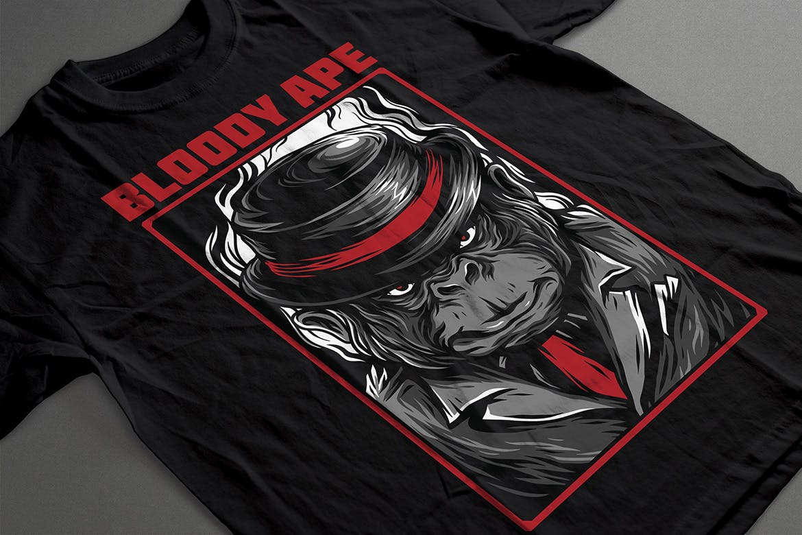血猿潮牌T恤印花图案蚂蚁素材精选设计素材 Bloody Ape插图(1)