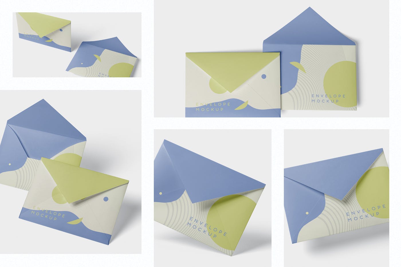 高端企业信封外观设计图蚂蚁素材精选模板 Envelope C5 – C6 Mock-Up Set插图(1)