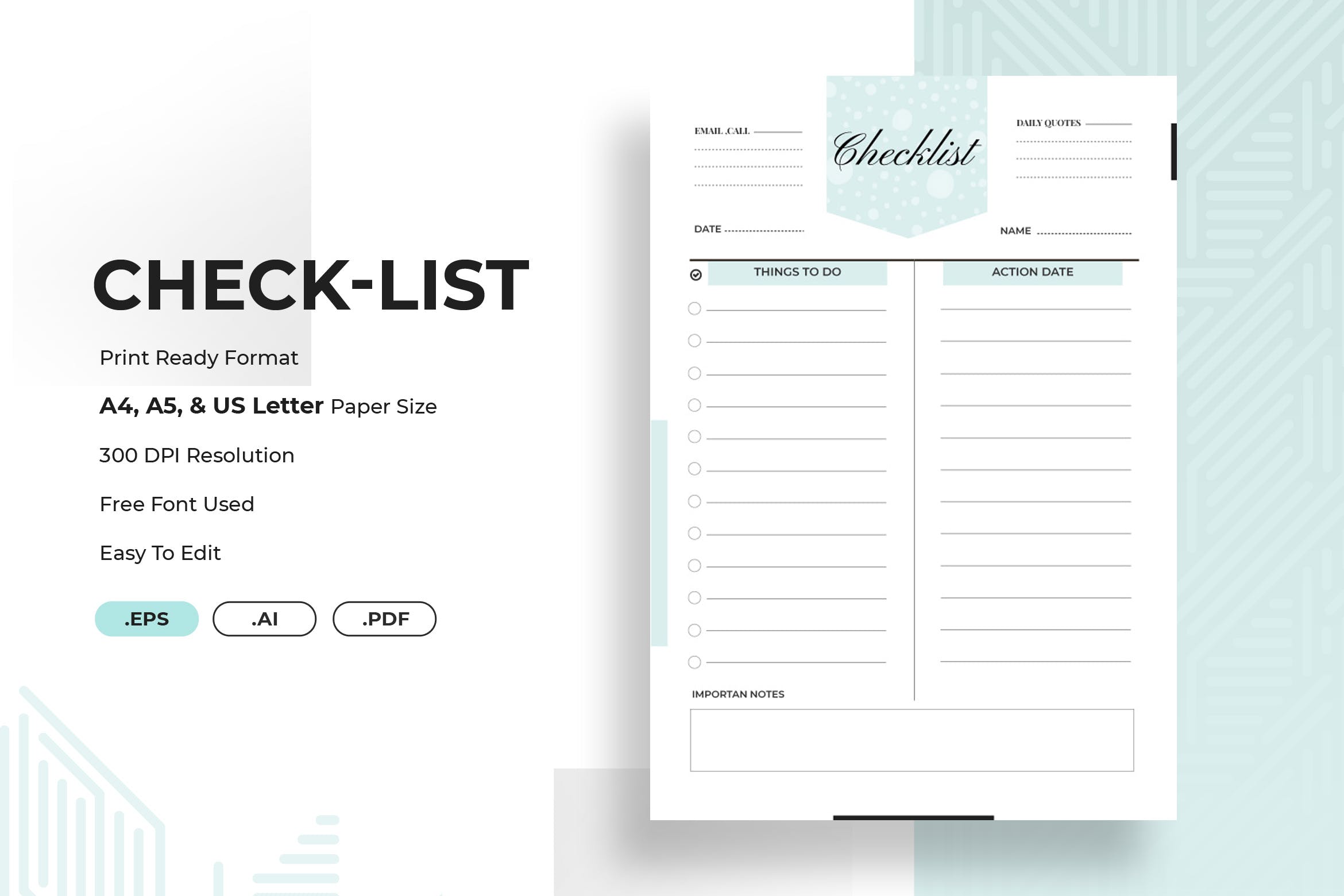 项目/活动清单设计模板 Project/Events Checklist Planner插图