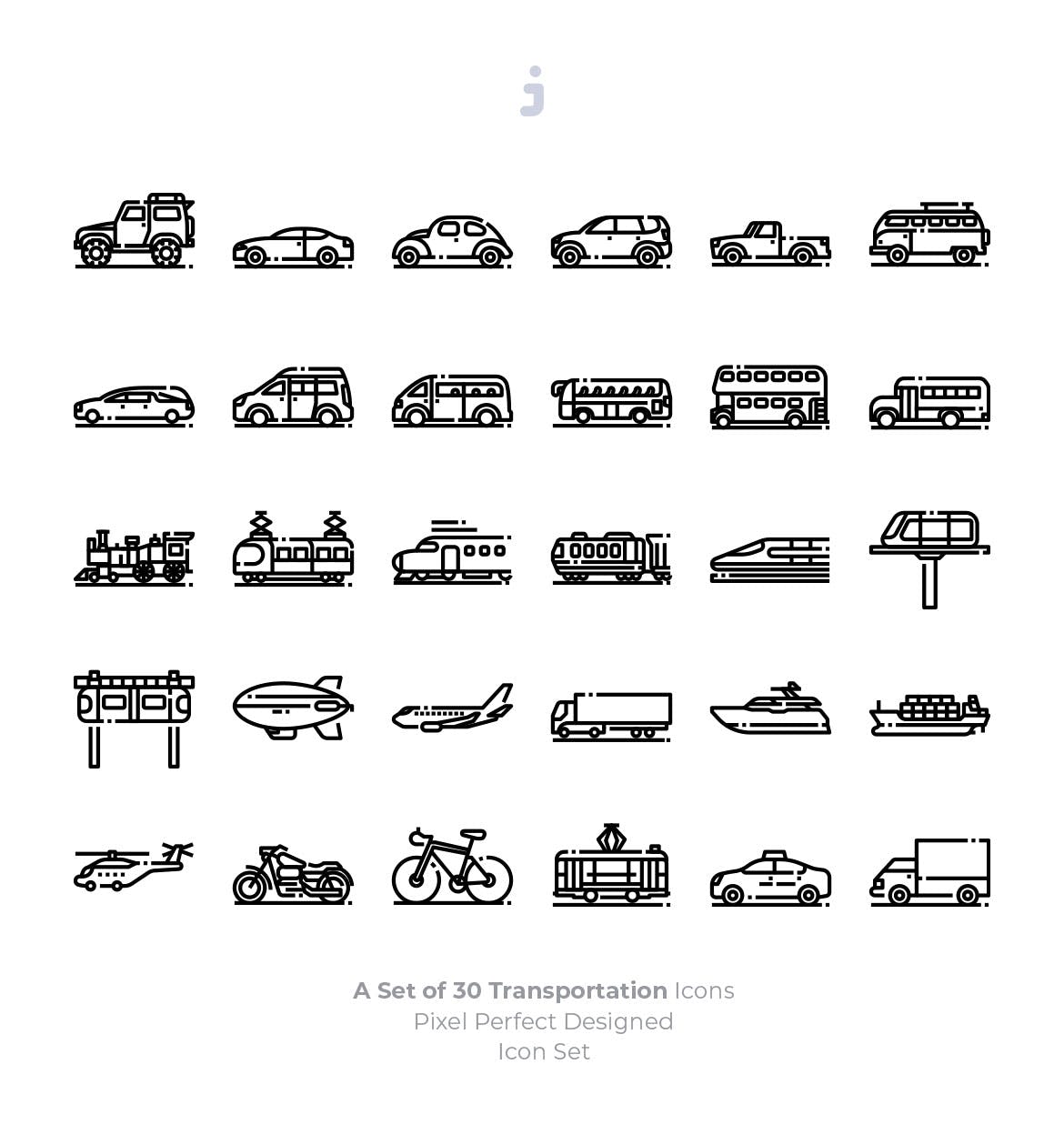 30枚现代交通工具矢量第一素材精选图标 30 Transportation Icons插图(2)