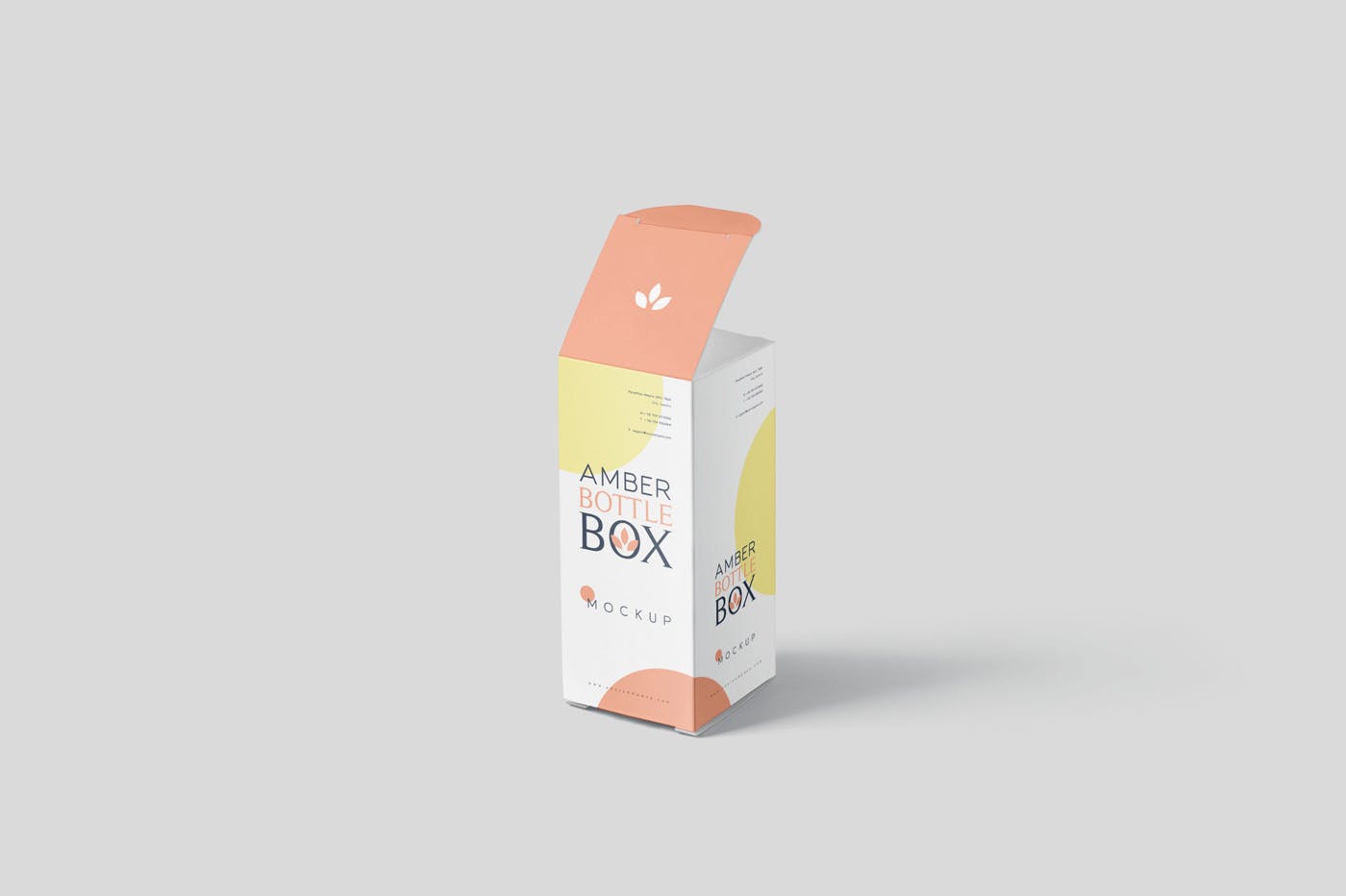 药物瓶&包装纸盒设计图蚂蚁素材精选模板 Amber Bottle Box Mockup Set插图(5)