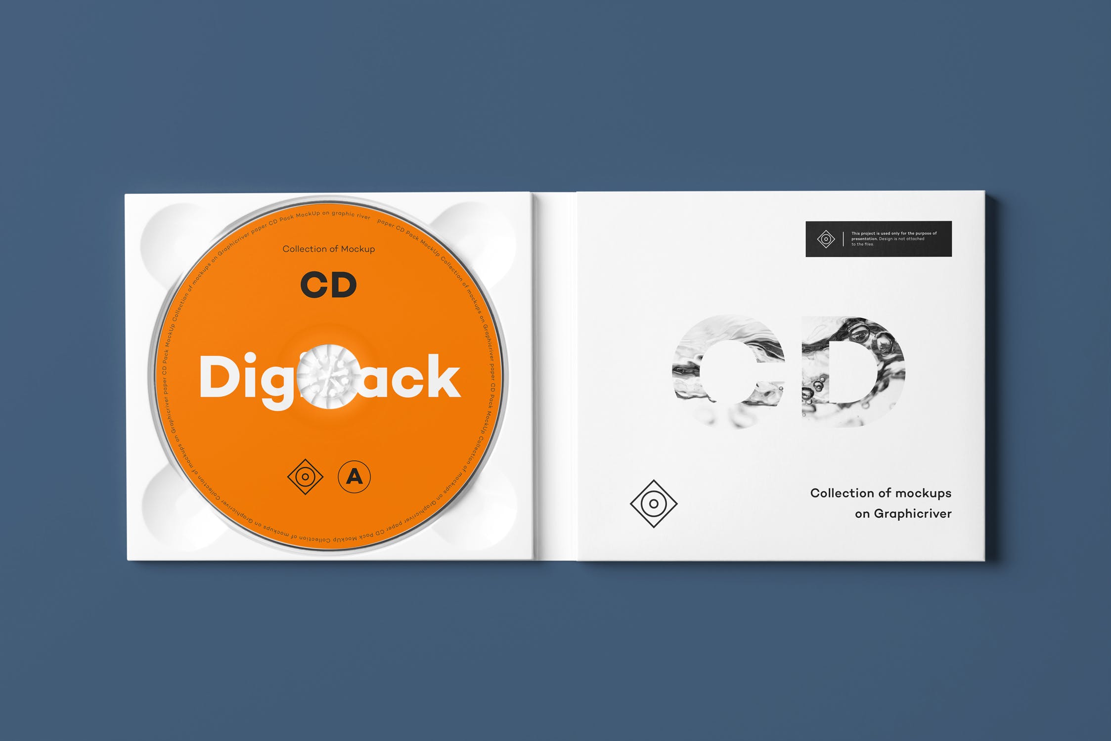 CD光碟封面&包装盒设计图第一素材精选模板v8 CD Digi Pack Mock-up 8插图(1)