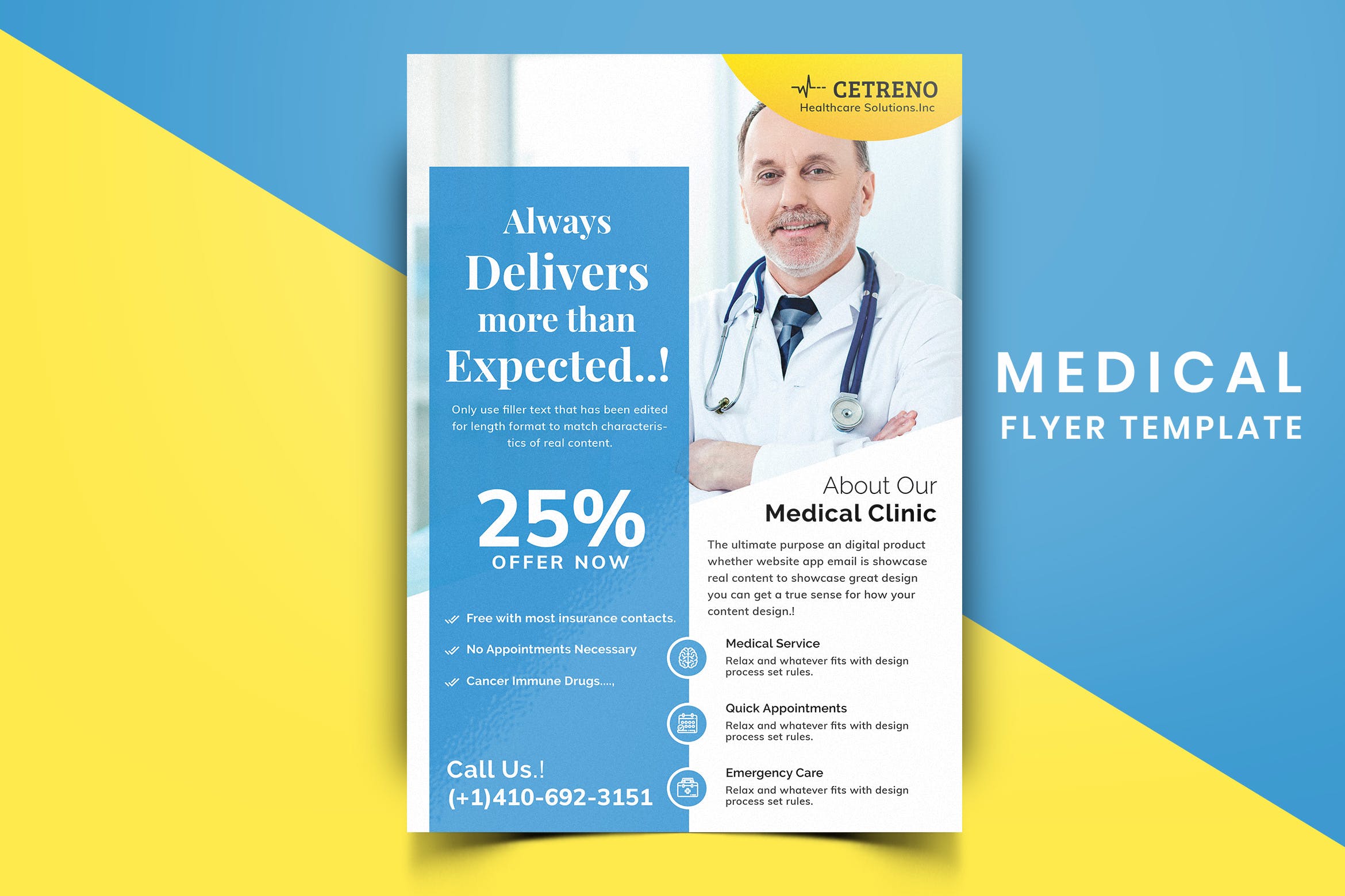 医院诊所医疗主题宣传单排版设计模板v05 Medical Flyer Template-05插图