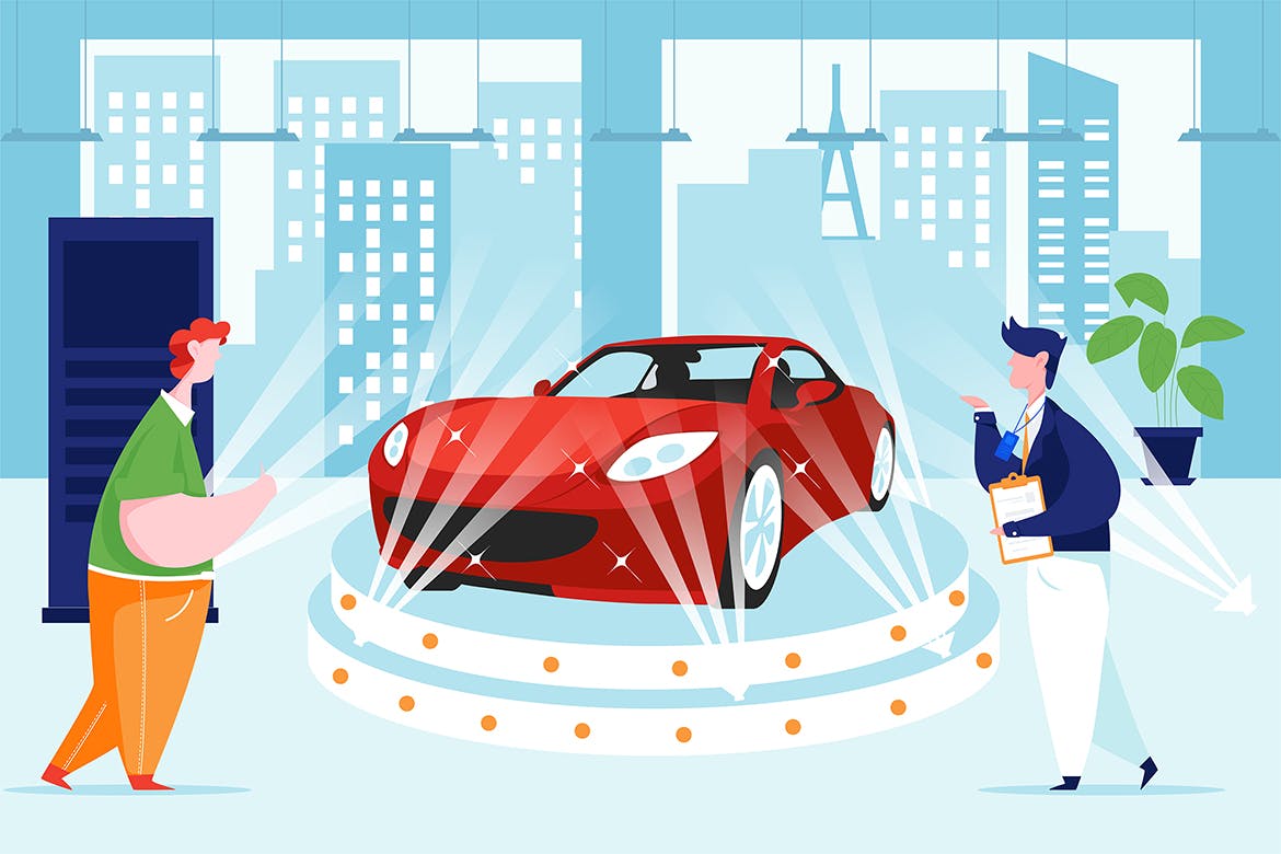 汽车经销商主题矢量插画素材包 Car Dealership Vector Illustration Pack插图(11)