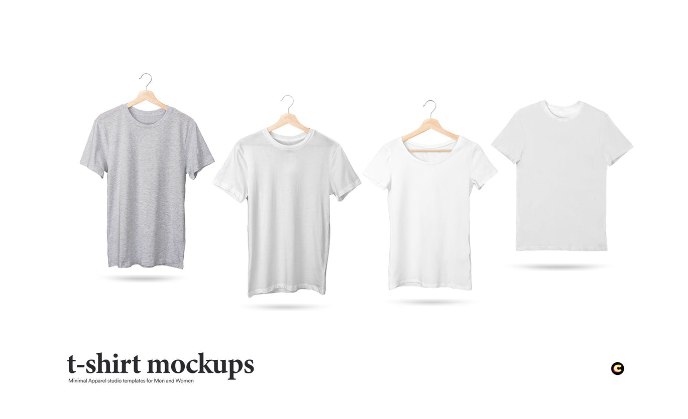 经典晾挂式T恤设计效果图样机大洋岛精选模板集 T-Shirt Mock-Up Set插图3