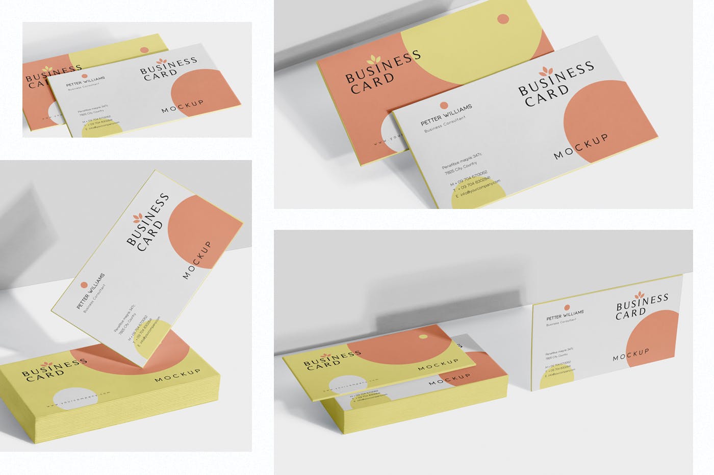 创意企业名片设计阴影效果图蚂蚁素材精选 Business Card Mock-Ups插图(1)