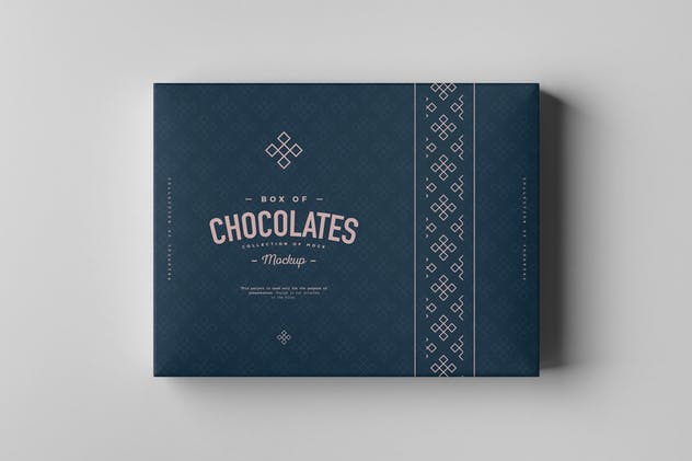 巧克力包装盒外观设计图第一素材精选模板 Box Of Chocolates Mock-up插图(11)
